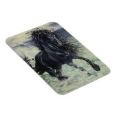 Schwarzer Hengst "Friesian Storm" im Ozean Magnet (Rechte Seite)