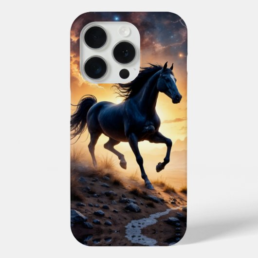 Schwarzer Hengst in der Wüste Case-Mate iPhone Hülle (Rückseite)