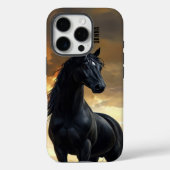 Schwarzer Hengst personalisierter Name Case-Mate iPhone Hülle (Rückseite)