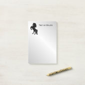 Schwarzer Hengst / Pferd auf Silber züchten Post-it Klebezettel (Auf Schreibtisch)