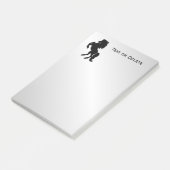 Schwarzer Hengst / Pferd auf Silber züchten Post-it Klebezettel (angewinkelt)