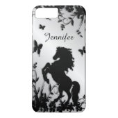 Schwarzer Hengst / Pferd mit Namen züchten Case-Mate iPhone Hülle (Rückseite)