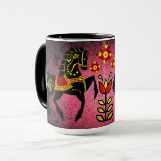 Schwarzer Hengst/Rosa aus Frisisch Tasse