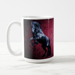 Schwarzer Hengst/schwarze Schönheit, pink Kaffeetasse