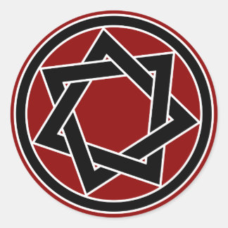 Schwarzer Heptagram Runder Aufkleber