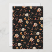 Schwarzer Herbst Hochzeit Einladung (Rückseite)