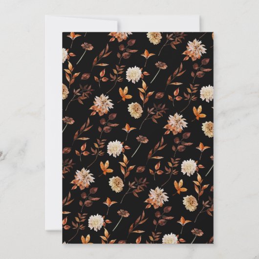 Schwarzer Herbst Hochzeit Einladung (Rückseite)