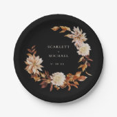 Schwarzer Herbst Hochzeit Pappteller (Vorderseite)