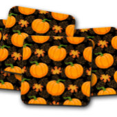 Schwarzer Herbstpumpen | Pumpkin Cork Untersetzer
