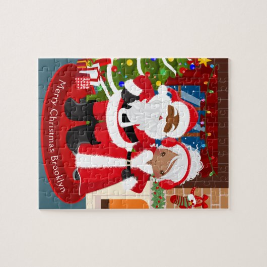 Schwarzer Herr und Frau Claus Puzzle (Horizontal)