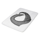 Schwarzer Herzdrache in Weiß Badematte (Schrägansicht)