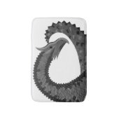 Schwarzer Herzdrache in Weiß Badematte (Vorderseite Vertikal)