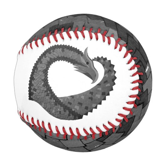 Schwarzer Herzdrache in Weiß Baseball (Vorne Rechts)