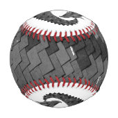 Schwarzer Herzdrache in Weiß Baseball (Rückseite)