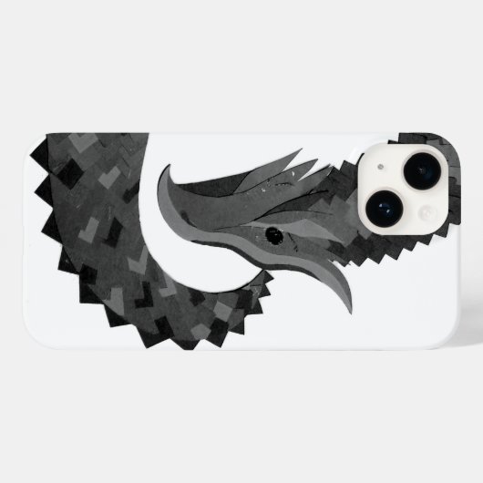 Schwarzer Herzdrache in Weiß Case-Mate iPhone Hülle (Rückseite (Horizontal))