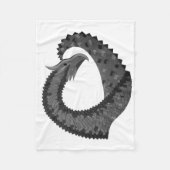 Schwarzer Herzdrache in Weiß Fleecedecke (Vorderseite)
