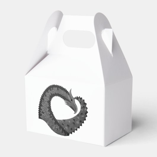 Schwarzer Herzdrache in Weiß Geschenkschachtel (Vorderseite)