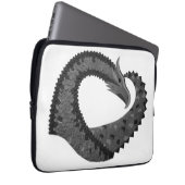 Schwarzer Herzdrache in Weiß Laptopschutzhülle (Vorne Rechts)