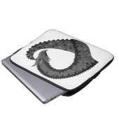 Schwarzer Herzdrache in Weiß Laptopschutzhülle (Vorne Knopf)
