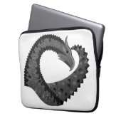 Schwarzer Herzdrache in Weiß Laptopschutzhülle (Vorderseite Links)