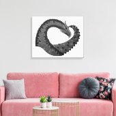 Schwarzer Herzdrache in Weiß Leinwanddruck (Insitu (Wohnzimmer))