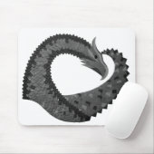 Schwarzer Herzdrache in Weiß Mousepad (Mit Mouse)