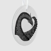 Schwarzer Herzdrache in Weiß Ornament (Vorderseite)