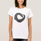 Schwarzer Herzdrache in Weiß T-Shirt (Vorderseite)
