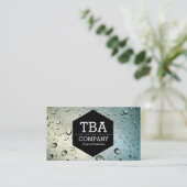 Schwarzer Hexagon - Regen an einem Fenster Visitenkarte (Stehend Vorderseite)