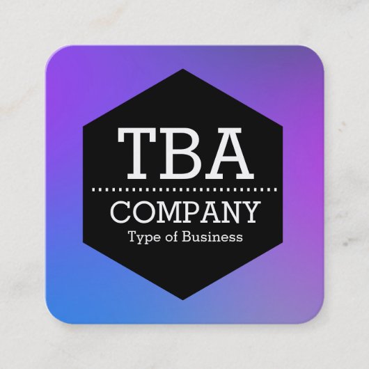 Schwarzer Hexagon - Weiche Gradient Quadratische Visitenkarte (Vorderseite)