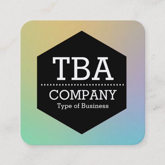 Schwarzer Hexagon - Weiche Gradient Quadratische Visitenkarte (Vorderseite)