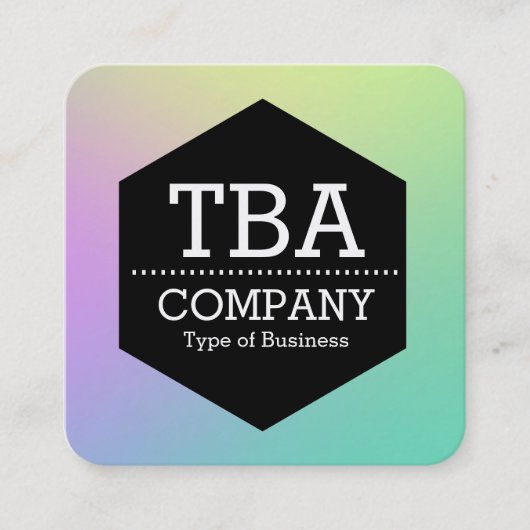 Schwarzer Hexagon - Weiche Gradient Quadratische Visitenkarte (Vorderseite)