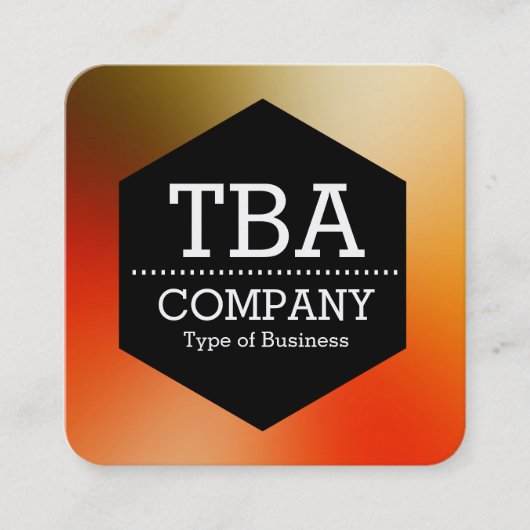 Schwarzer Hexagon - Weiche Gradient Quadratische Visitenkarte (Vorderseite)