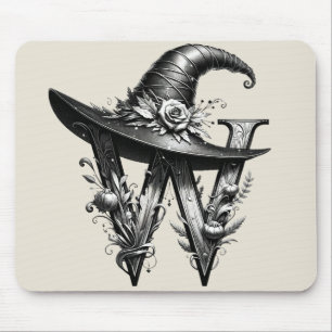Schwarzer Hexenhut Witchy Brief W Benutzerdefinier Mousepad