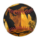 Schwarzer Hexenkessel Halloween Baseball (Vorderseite)
