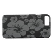 Schwarzer Hibiskus Hawaiian Print Case-Mate iPhone Hülle (Rückseite (Horizontal))