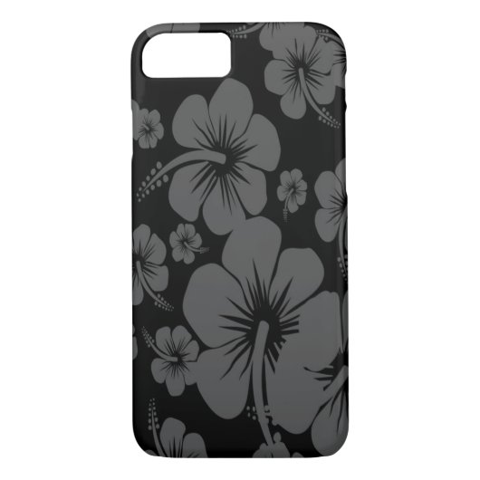 Schwarzer Hibiskus Hawaiian Print Case-Mate iPhone Hülle (Rückseite)