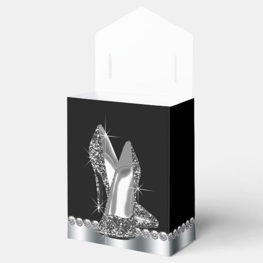Schwarzer High Heel Shoe Geschenkschachtel (Geöffnet)