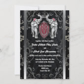 Schwarzer Hindi Hindu Indianerelefant Krone Einladung (Vorderseite)