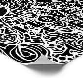 Schwarzer Hintergrund Abstrakte Katzenfarbe für Er Poster (Ecke)