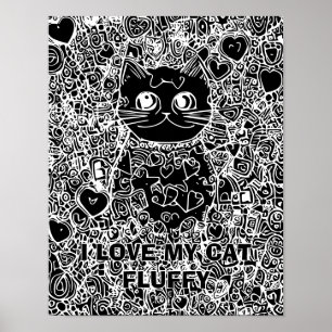 Schwarzer Hintergrund Abstrakte Katzenfarbe für Er Poster