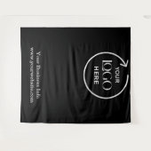 Schwarzer Hintergrund - Benutzerdefiniertes Busine Wandteppich (Vorderseite (Horizontal))