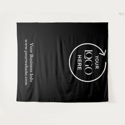 Schwarzer Hintergrund - Benutzerdefiniertes Busine Wandteppich (Vorderseite (Horizontal))