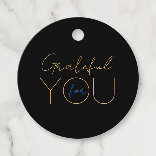 Schwarzer Hintergrund Dankbare Liebesmarken Geschenkanhänger (Vorderseite)