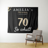 Schwarzer Hintergrund der Inspiration 70. Geburtst Wandteppich (Beispiel (Horizontal))