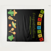 Schwarzer Hintergrund der mexikanischen Fiesta Gra Wandteppich (Vorderseite (Horizontal))