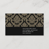 Schwarzer Hintergrund des Damaskus-Musters Visitenkarte (Rückseite)