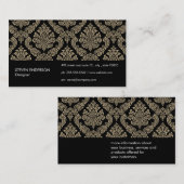 Schwarzer Hintergrund des Damaskus-Musters Visitenkarte (Vorne/Hinten)