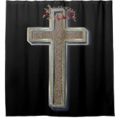 Schwarzer Hintergrund des Duschvorhangs Duschvorhang (Vorderseite)