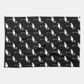 Schwarzer Hintergrund des Flamingo tropischen Flam Küchentuch (Horizontal)